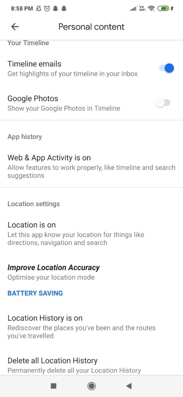 Android Device Manager Location History