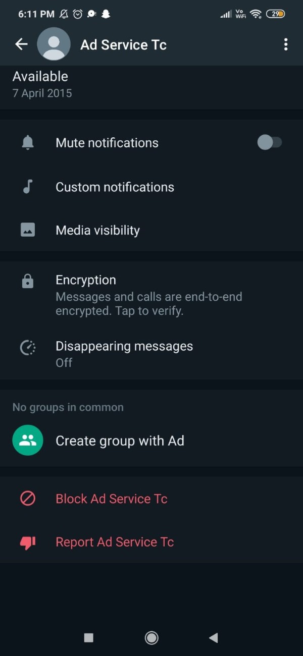 Blocking Someone On WhatsApp