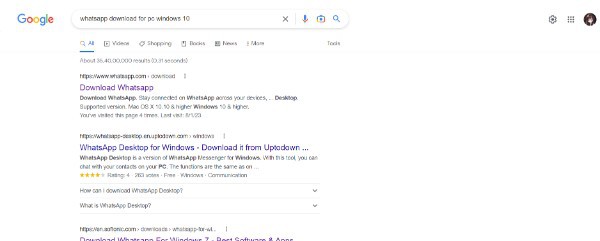 Download WhatsApp For Windows 10