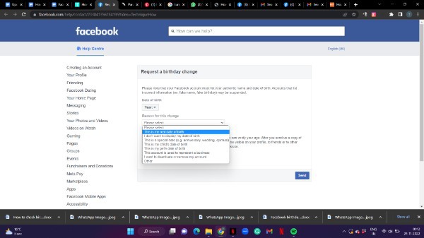 Facebook Date Of Birth Change After Limit