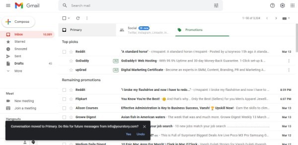 How Do I Get My Emails To The Primary Tab In Gmail
