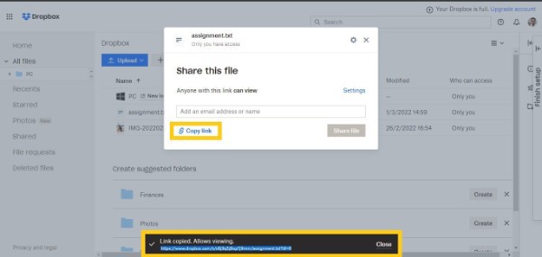 How Do I Upload A File To Someone Else Dropbox