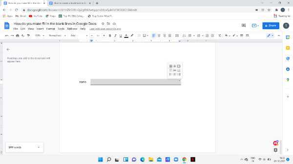 How Do You Make Fill In The Blank Lines In Google Docs?
