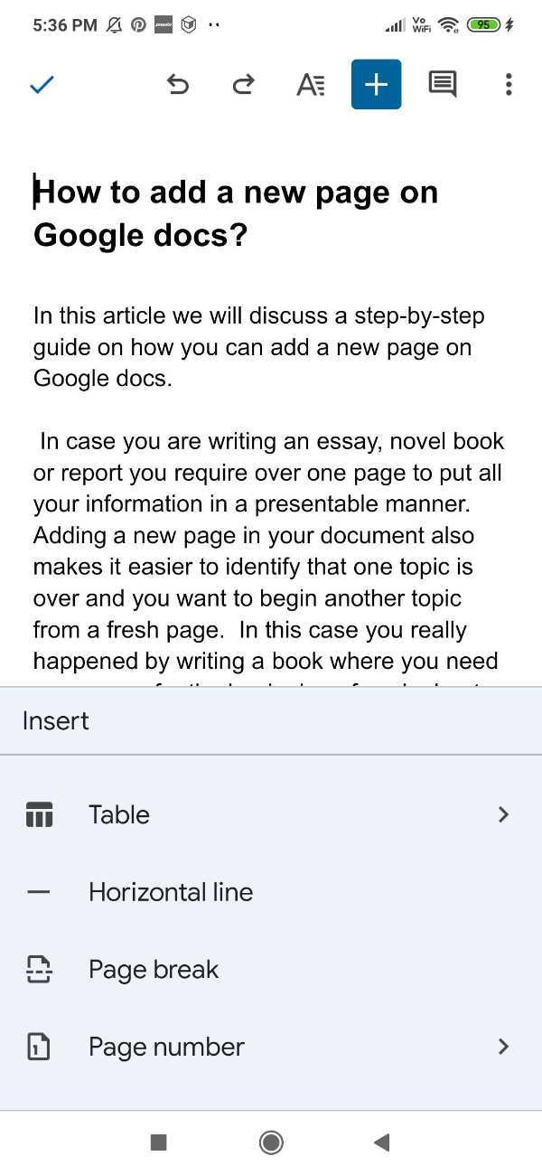 How To Add A New Page On Google Docs
