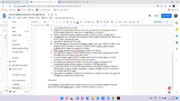 How To Adjust Margins In Google Docs