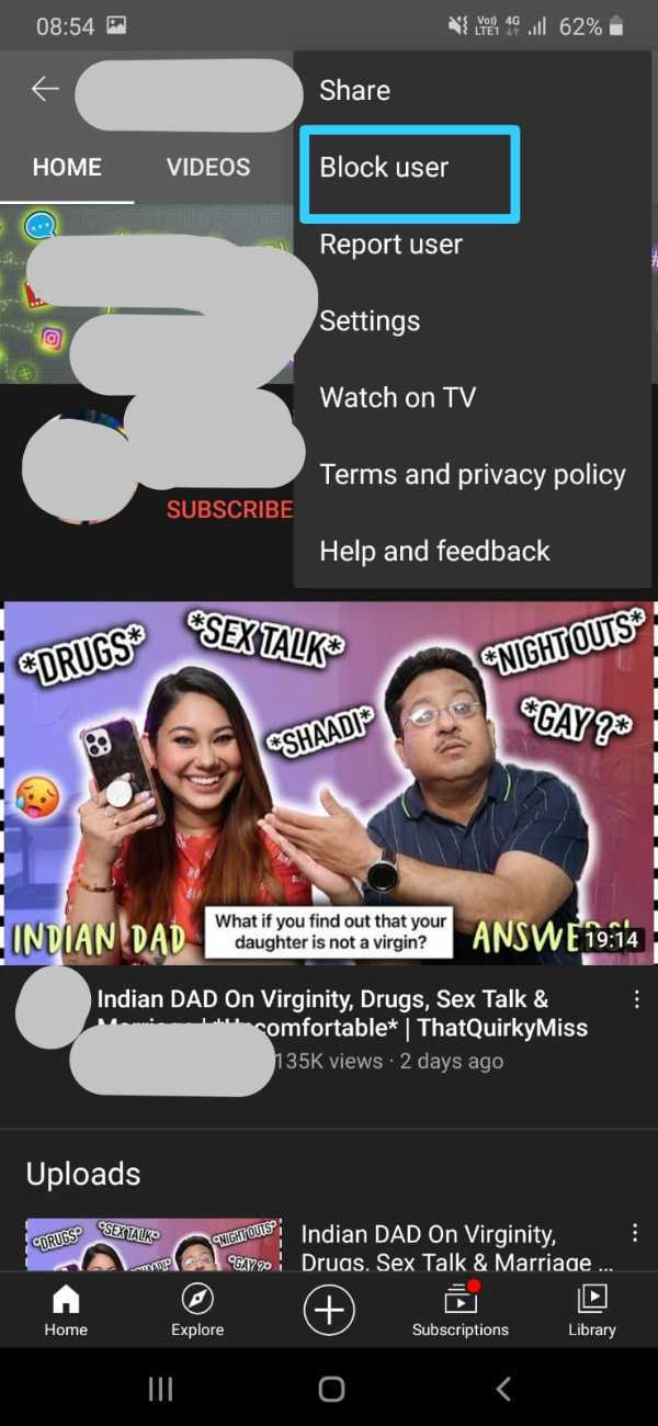How To Block A Channel On YouTube App