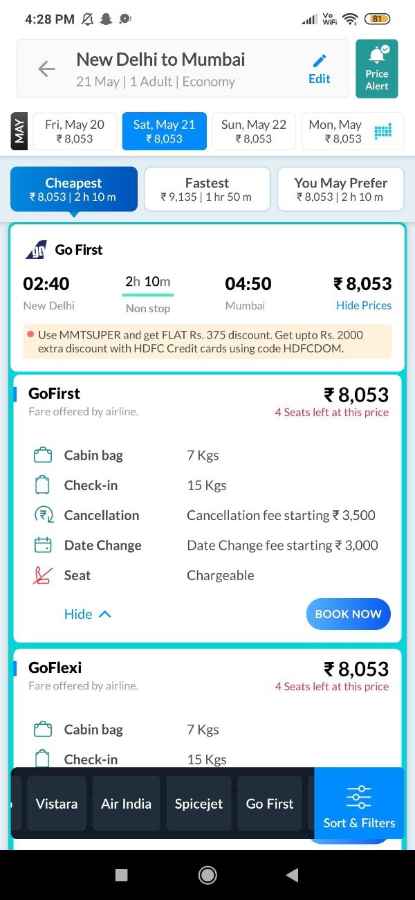 How To Book Flight Tickets On MakeMyTrip