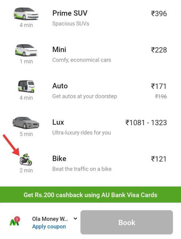 How To Book Ola Bike