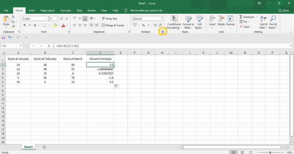 How To Calculate Percentage Increase Between Three Numbers In Excel