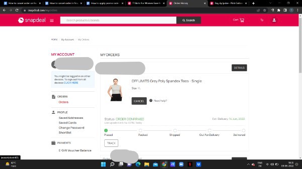How To Cancel Order In Snapdeal