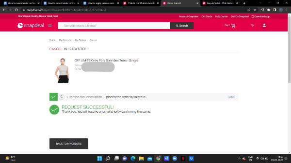 How To Cancel Order In Snapdeal