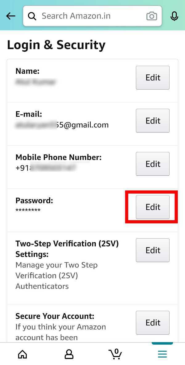 How To Change Amazon Password In App