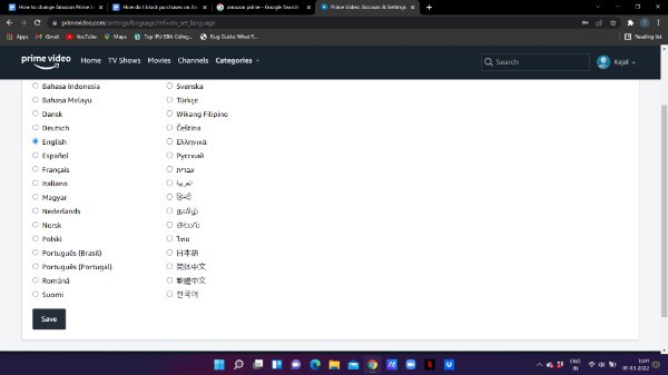 How To Change Amazon Prime Language From German To English