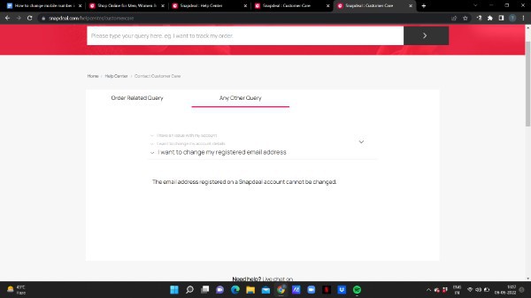 How To Change Email Id In Snapdeal