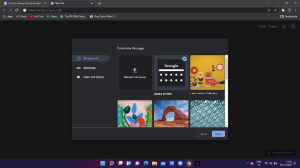 How To Change Google Background To Your Own Picture