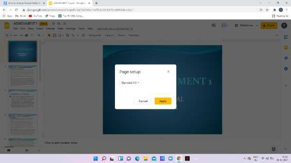 how to change google slides to portrait