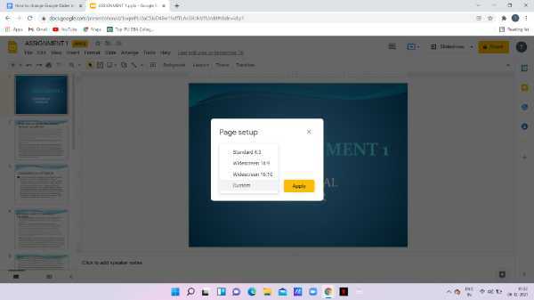 how to change google slides to portrait