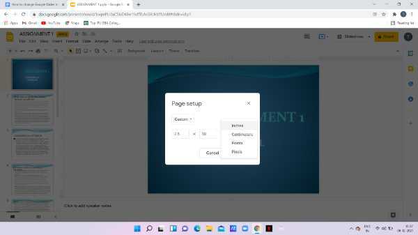 how to change google slides to portrait