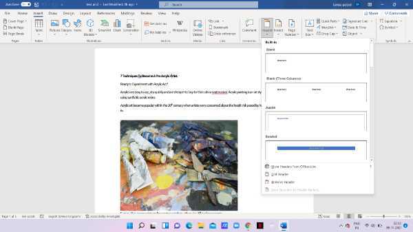 How To Change Header In Word For Different Pages
