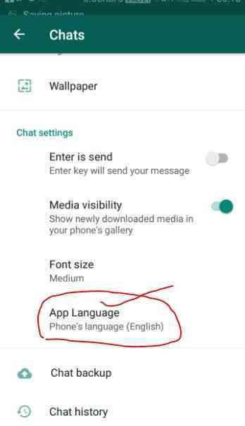 How to change language in WhatsApp while typing