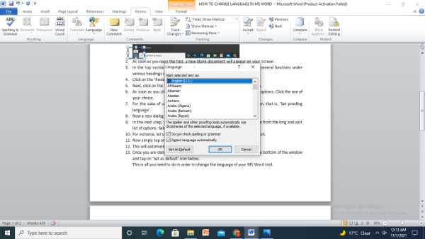 How To Change Language On Word Document