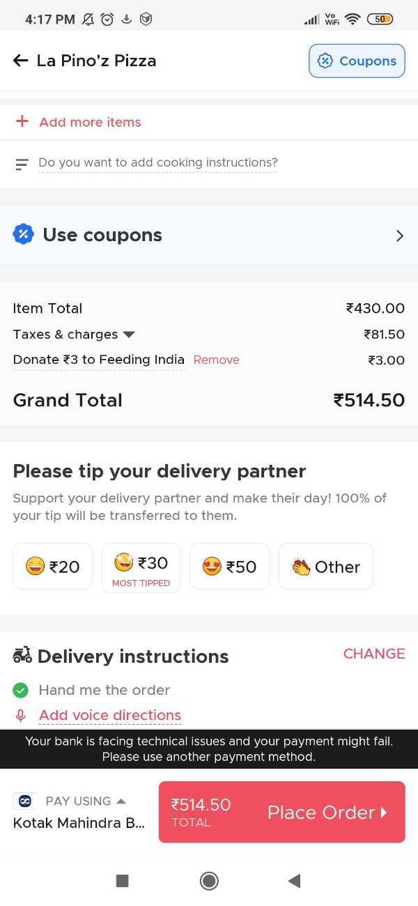 How To Change Payment Method In Zomato