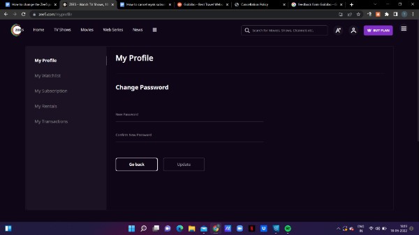How To Change Zee5 Password