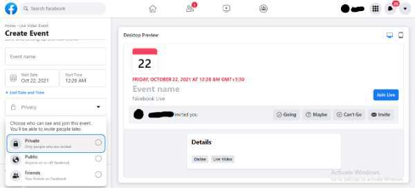 How To Create A Private Facebook Live Event