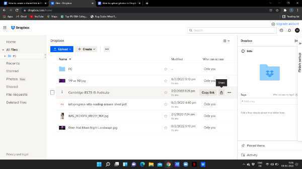 How To Create A Shared Link In Dropbox