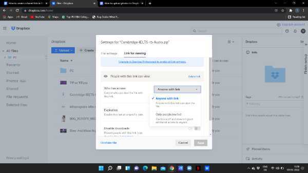 How To Create A Shared Link In Dropbox
