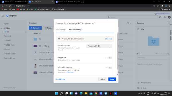 How To Create A Shared Link In Dropbox