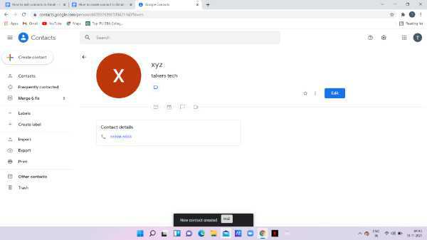 How To Create Contacts In Gmail