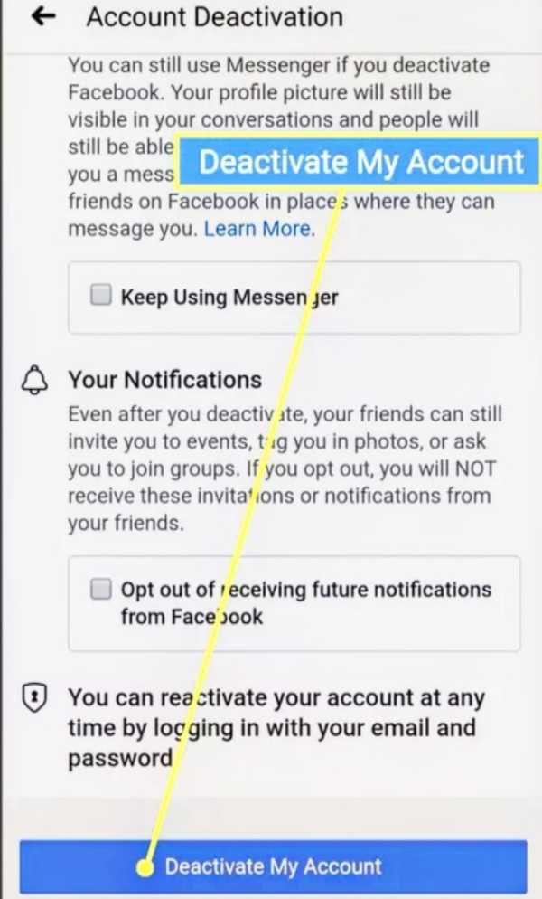 How To Deactivate Facebook Account In Mobile