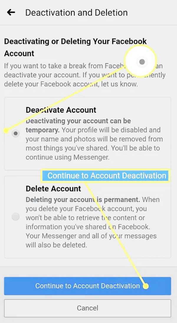 How To Deactivate Facebook Account In Mobile