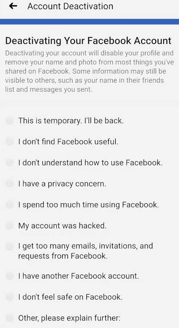 How To Deactivate Facebook Account In Mobile