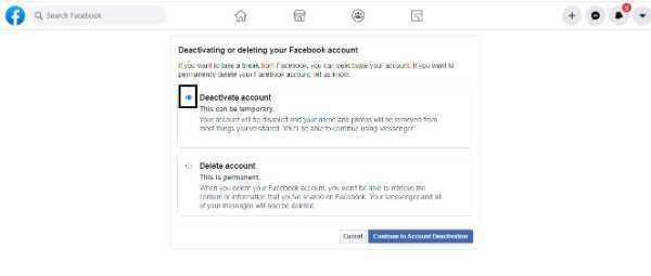 How To Deactivate Facebook Account On Laptop