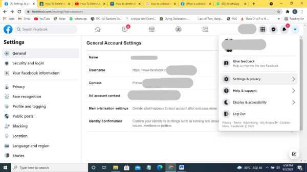 How To Deactivate FB Account In PC