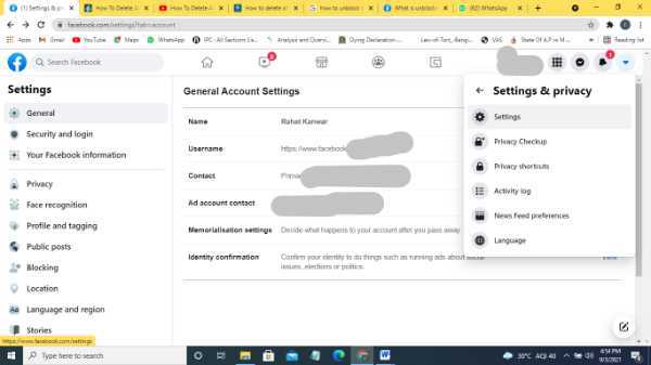How To Deactivate FB Account In PC