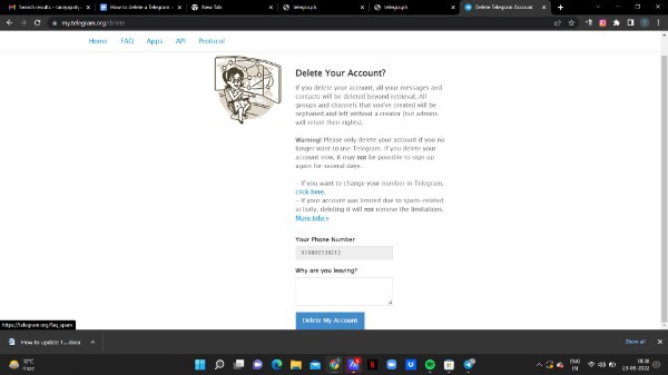 How To Delete A Telegram Account