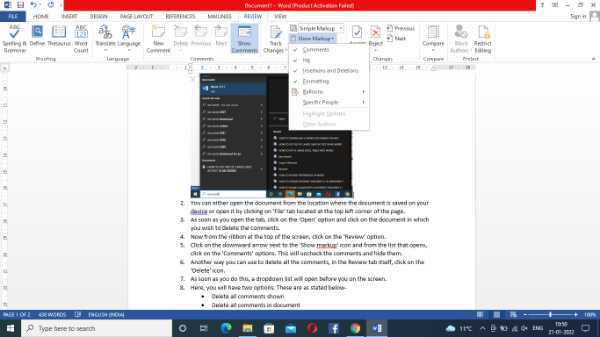 How To Delete All Comments In Word