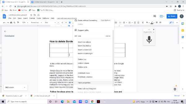 How To Delete Borders In Google Docs