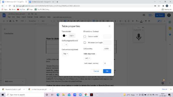 How To Delete Borders In Google Docs