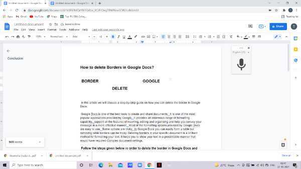 How To Delete Borders In Google Docs