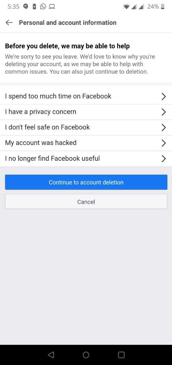 How To Delete FB Account In FB Lite