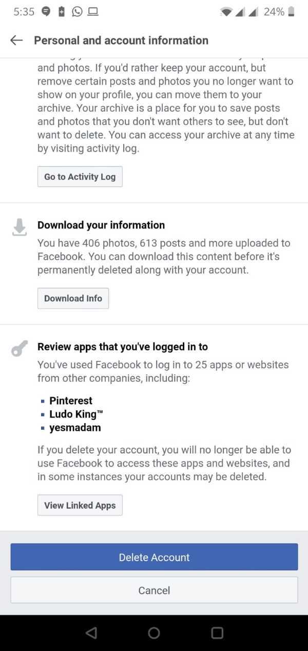 How To Delete FB Account In FB Lite