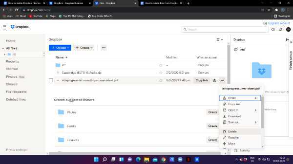 How To Delete Files From Dropbox