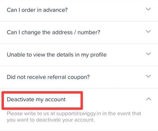 How To Delete Swiggy Account