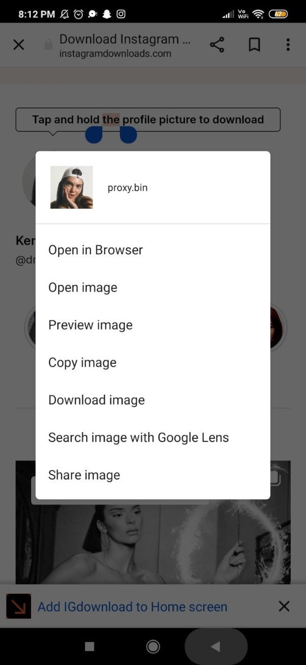 How To Download Instagram Profile Picture On Android