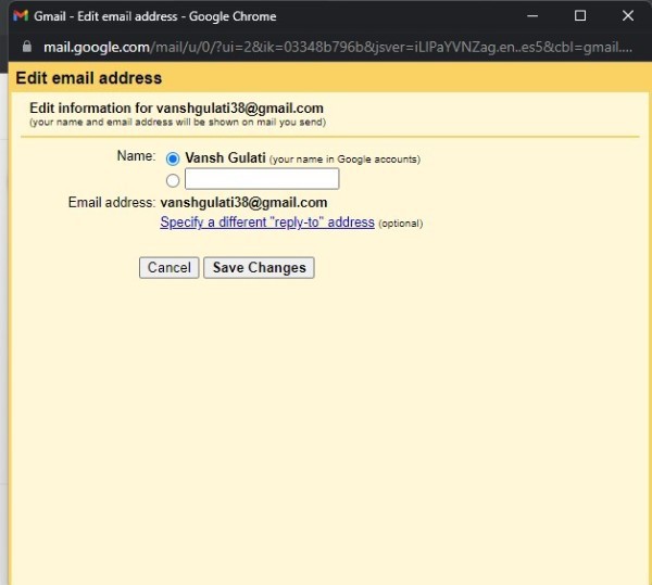How To Edit Email Address In Gmail