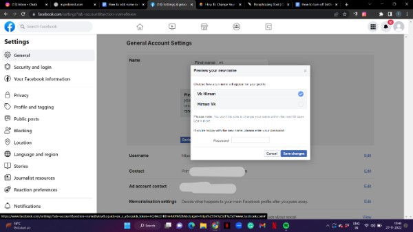 How To Edit Name In Facebook